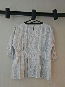 White Printed Top