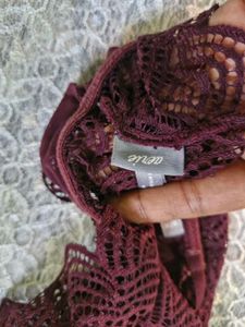 Women's Burgundy Lace Bralette