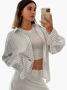 Chic Striped Oversized Shirt