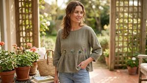 Boho Embroidered Peasant Blouse