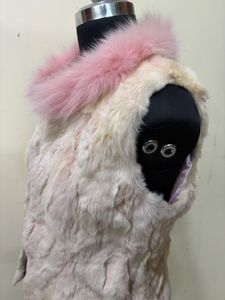 Fur Vest with Pink Collar