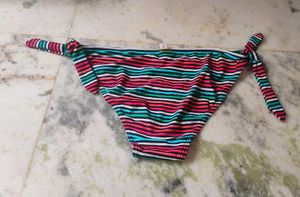 Colorful Striped Tie-Side Bikini Bottoms