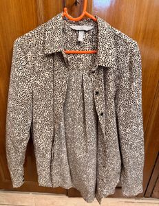Leopard Print Long Sleeve Blouse