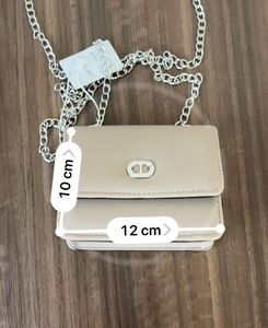 Stylish Taupe Chain Shoulder Bag