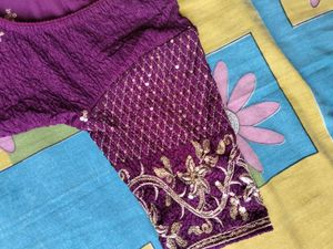 Designer Embroidered Purple Blouse