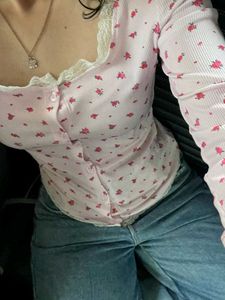 Floral Print Button-Up Top
