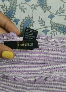 Purple &amp; White Striped Smocked Tube Top