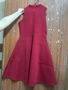 Elegant Red Bow Detail Dress