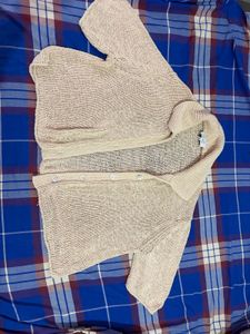Lightweight Beige Knit Cardigan