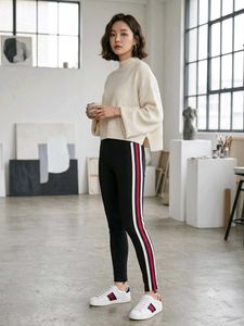 Authentic Gucci Italy Side Web-Stripe Slim Track P