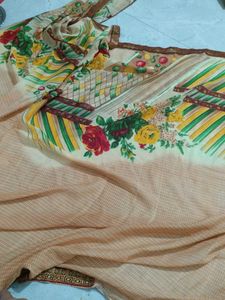 Elegant Peach Patterned Dupatta
