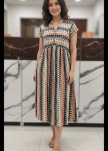 Libas-Puffed Sleeves Long Kurta (Size-L)