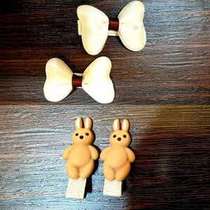 Cute Korean Hair Clips - 2 Pairs Set