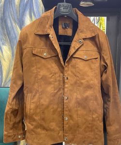 Brown Suede Sherpa Lined Jacket