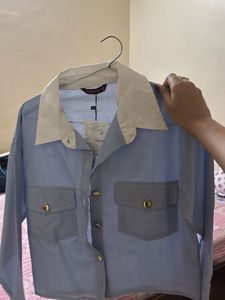 Stylish Striped Cropped Shirt
