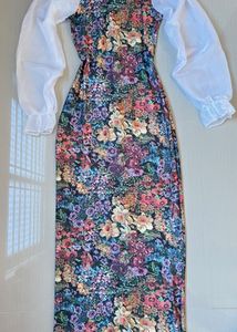 Floral bodycon with Puff Sleeves