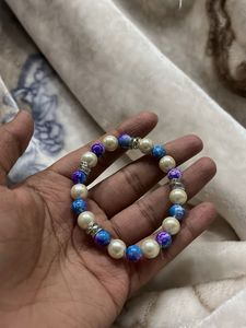blue and purple Beaded Stretch Bracelet