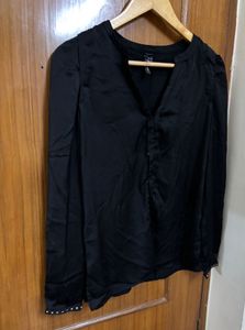Mango Black V-Neck Blouse