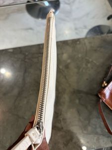 White Faux Leather Clutch with Strap