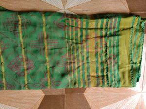 Green Printed Cotton Saree
