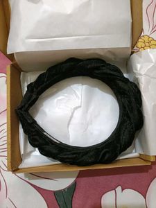 Black Velvet Braided Headband