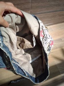 Denim &amp; Print Backpack