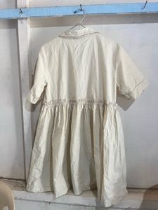 Cream Linen Shirt Dress