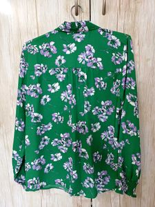 Chic Floral Tie-Neck Loose Top