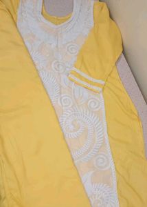 Elegant Yellow Chikankari Kurta Set