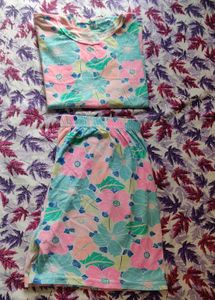 Colorful Floral Pajama Set Fixed price