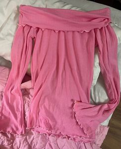 Chic Pink Off-Shoulder Top