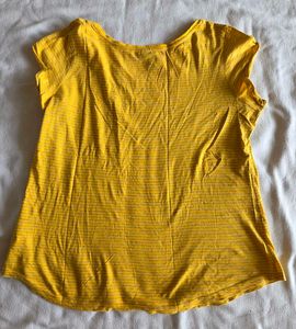 Yellow Striped Casual T-Shirt