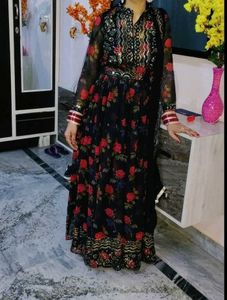 Elegant Black Floral Gown