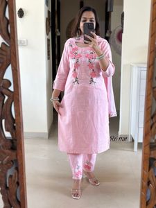 Pink Embroidered Kurta Set