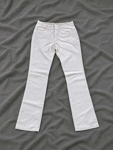 Korean Style Cream Straight Fit Jeans