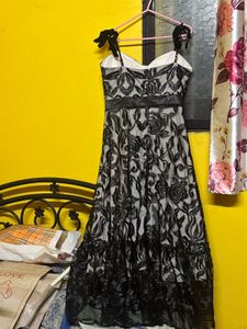 Elegant Black Floral Lace Dress