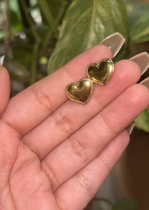 SALE ! Gold-Toned Heart Stud Earrings