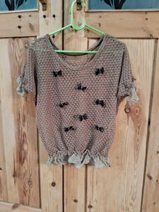 Cute Brown Top with Bows
