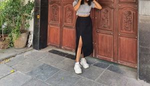 co-ord set , Top And Slit Skirt