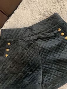 Black Quilted Velvet Shorts