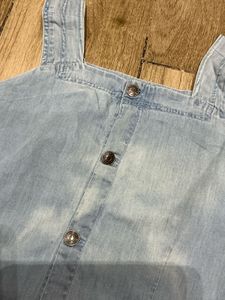 Denim Button-Up Crop Top