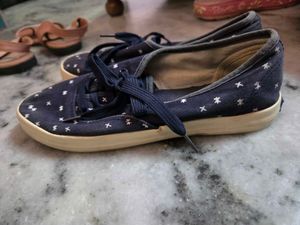 Navy Blue Printed Casual Shoes