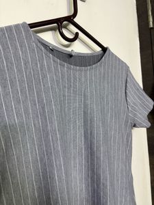 Gray Striped Dress