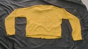 Yellow Knit Cardigan with Pockets