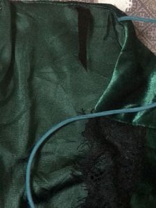 Zara Emerald Green Lace Trim Slip Dress