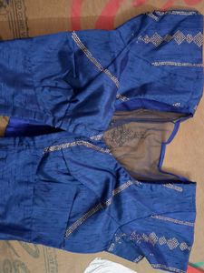 Royal Blue Embellished Saree