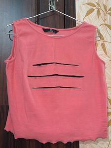 Coral Cut-Out Sleeveless Top