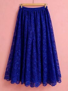 Royal Blue Lace Ethnic Skirt