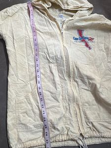 Cream Zip-Up Hooded Jacket
