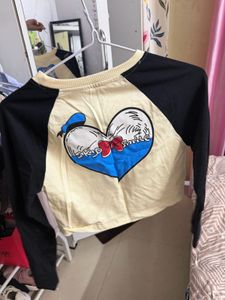 Cute Donald Duck Graphic Long Sleeve Top
